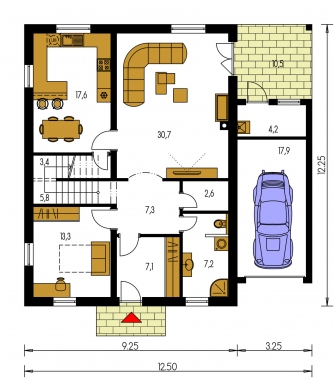Floor plan of ground floor - KLASSIK 162